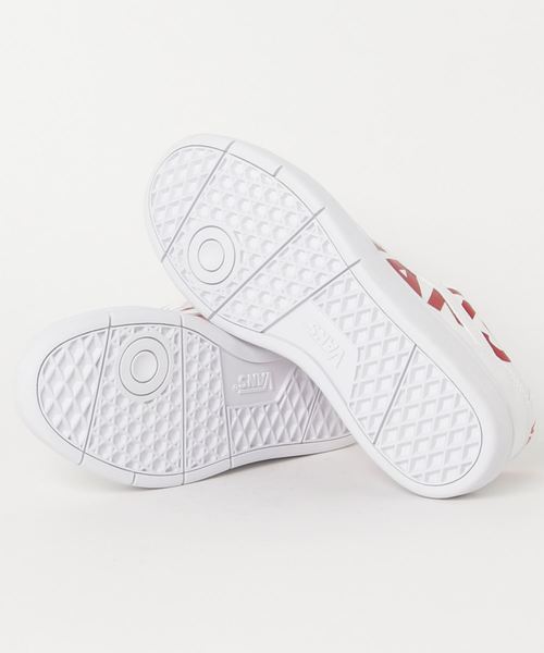 新品同様 バンズ レザースニーカー ホワイト V4410 VANS ヴァンズ FLOATER V4410 WHITE/LOGO RED（スニーカー