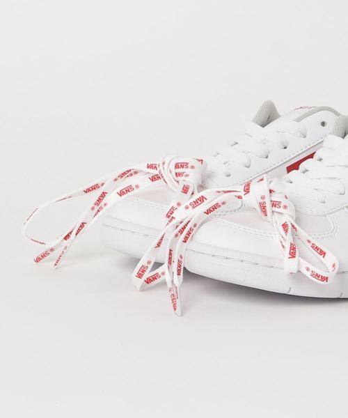 新品同様 バンズ レザースニーカー ホワイト V4410 VANS ヴァンズ FLOATER V4410 WHITE/LOGO RED（スニーカー