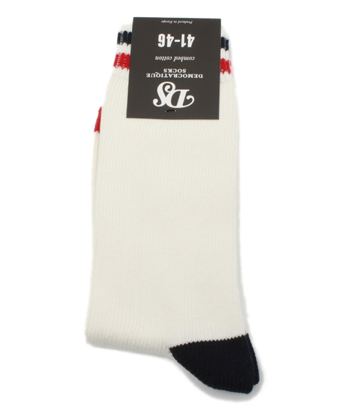 BEAMS（ビームス）の「DEMOCRATIQUE SOCKS / 2ストライプ ソックス（ソックス/靴下・メンズ・ホワイト/ホワイト系その他/その他1/その他2・ONE SIZE）」の2枚目の写真