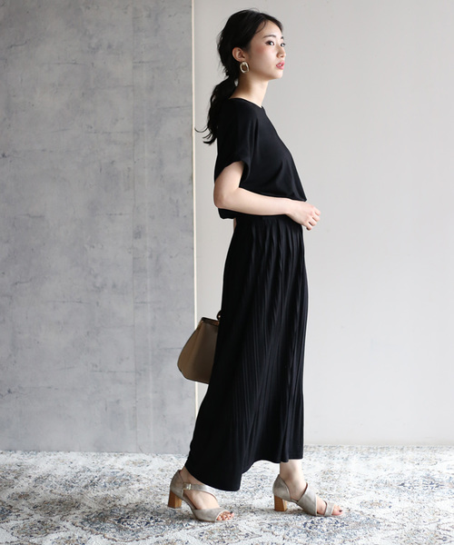 Bou Jeloud（ブージュルード）の「【WEB限定】楽な着心地で綺麗見え◆ベルト付プリーツカットマキシワンピース（ワンピース・レディース・グリーン/キャメル/ブラック/ブラウン・FREE）」の8枚目の写真