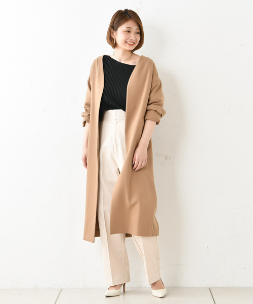 DouDou(ドゥドゥ)の「ノーカラーコート(その他アウター・レディース・ホワイト系その他/ベージュ/レッド系その他・FREE)」の2枚目の写真