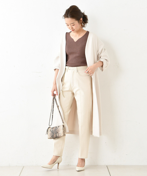 DouDou(ドゥドゥ)の「ノーカラーコート(その他アウター・レディース・ホワイト系その他/ベージュ/レッド系その他・FREE)」の1枚目の写真