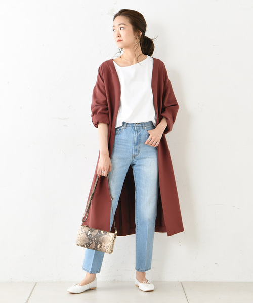 DouDou(ドゥドゥ)の「ノーカラーコート(その他アウター・レディース・ホワイト系その他/ベージュ/レッド系その他・FREE)」の3枚目の写真