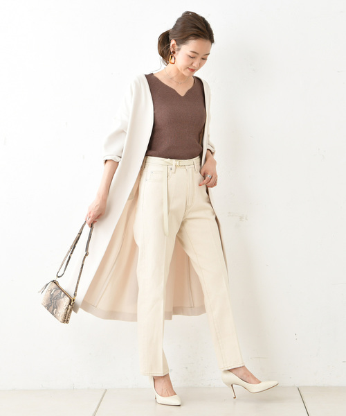 DouDou(ドゥドゥ)の「ノーカラーコート(その他アウター・レディース・ホワイト系その他/ベージュ/レッド系その他・FREE)」の6枚目の写真