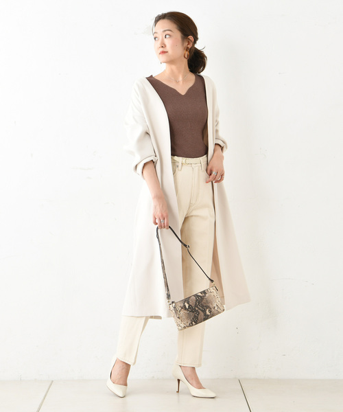 DouDou(ドゥドゥ)の「ノーカラーコート(その他アウター・レディース・ホワイト系その他/ベージュ/レッド系その他・FREE)」の7枚目の写真