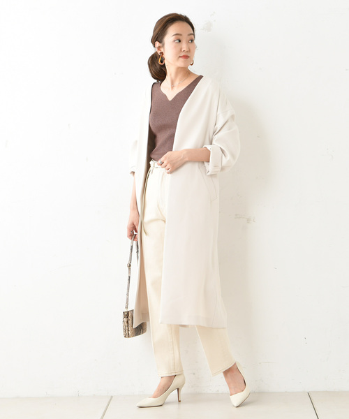 DouDou(ドゥドゥ)の「ノーカラーコート(その他アウター・レディース・ホワイト系その他/ベージュ/レッド系その他・FREE)」の8枚目の写真