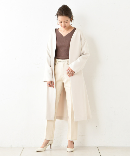 DouDou(ドゥドゥ)の「ノーカラーコート(その他アウター・レディース・ホワイト系その他/ベージュ/レッド系その他・FREE)」の12枚目の写真