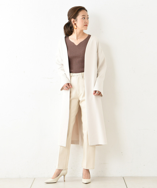 DouDou(ドゥドゥ)の「ノーカラーコート(その他アウター・レディース・ホワイト系その他/ベージュ/レッド系その他・FREE)」の13枚目の写真