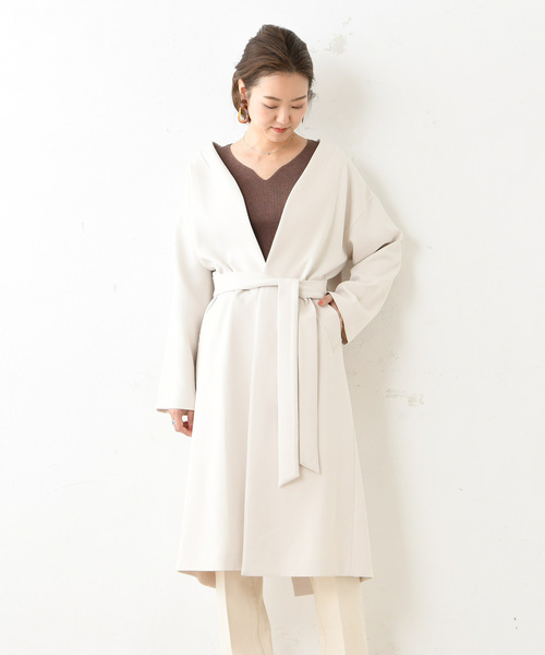 DouDou(ドゥドゥ)の「ノーカラーコート(その他アウター・レディース・ホワイト系その他/ベージュ/レッド系その他・FREE)」の14枚目の写真