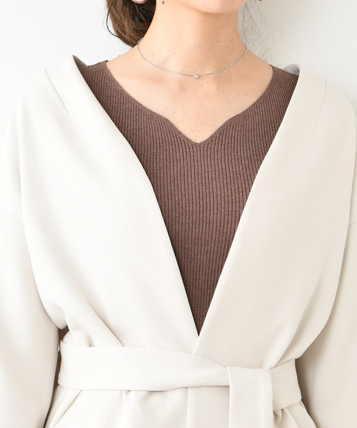 DouDou(ドゥドゥ)の「ノーカラーコート(その他アウター・レディース・ホワイト系その他/ベージュ/レッド系その他・FREE)」の18枚目の写真