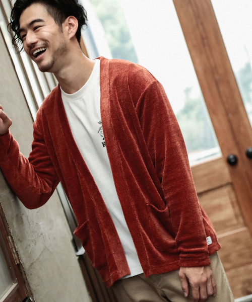 BAYFLOW（ベイフロー）の「カットモールＶカーディガン（カーディガン/ボレロ・メンズ・オレンジ/ブラウン系その他/チャコール・LARGE/MEDIUM）」の3枚目の写真