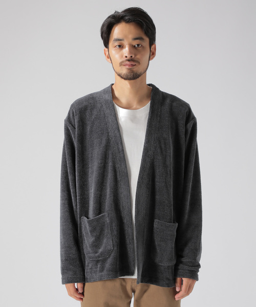 BAYFLOW（ベイフロー）の「カットモールＶカーディガン（カーディガン/ボレロ・メンズ・オレンジ/ブラウン系その他/チャコール・LARGE/MEDIUM）」の7枚目の写真