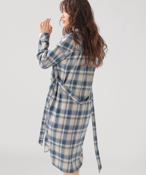 BAYFLOW（ベイフロー）の「オンブレチェックシャツワンピース（シャツ