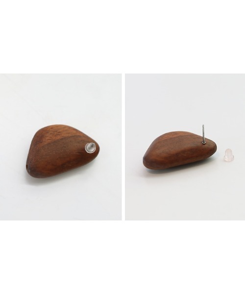 select MOCA（セレクトモカ）の「ウッドストーンピアス（ピアス（両耳用）・レディース・ブラウン/アイボリー/ライトブラウン・FREE）」の15枚目の写真