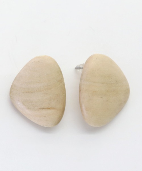 select MOCA（セレクトモカ）の「ウッドストーンピアス（ピアス（両耳用）・レディース・ブラウン/アイボリー/ライトブラウン・FREE）」の12枚目の写真