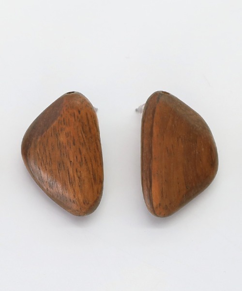 select MOCA（セレクトモカ）の「ウッドストーンピアス（ピアス（両耳用）・レディース・ブラウン/アイボリー/ライトブラウン・FREE）」の14枚目の写真