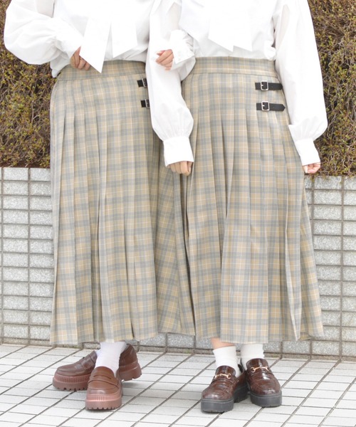 PairPair（ペアペア）の「チェックキルトスカート（スカート・レディース・ブラック/ベージュ/ピンクベージュ・FREE）」の3枚目の写真