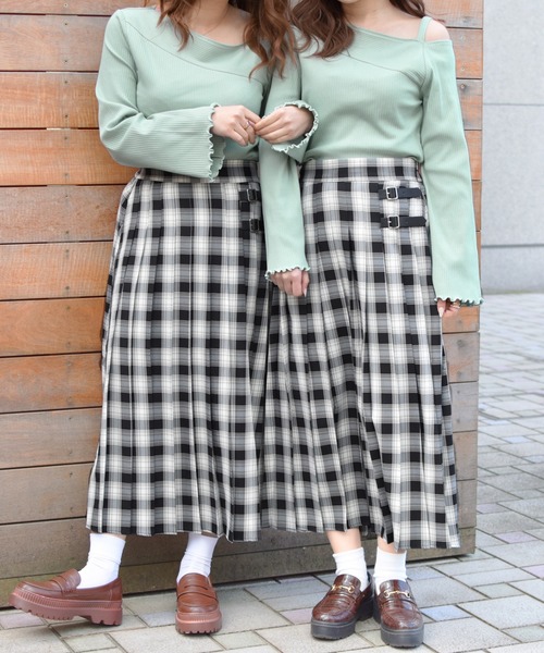 PairPair（ペアペア）の「チェックキルトスカート（スカート・レディース・ブラック/ベージュ/ピンクベージュ・FREE）」の10枚目の写真