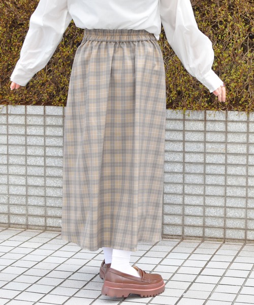 PairPair（ペアペア）の「チェックキルトスカート（スカート・レディース・ブラック/ベージュ/ピンクベージュ・FREE）」の4枚目の写真