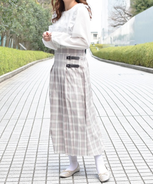 PairPair（ペアペア）の「チェックキルトスカート（スカート・レディース・ブラック/ベージュ/ピンクベージュ・FREE）」の6枚目の写真