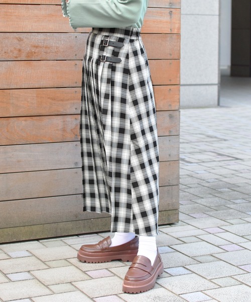 PairPair（ペアペア）の「チェックキルトスカート（スカート・レディース・ブラック/ベージュ/ピンクベージュ・FREE）」の9枚目の写真