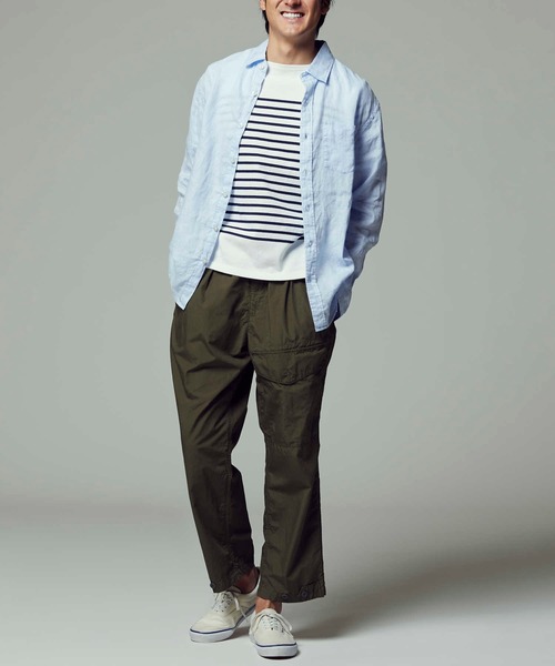 BACK NUMBER（バックナンバー）の「【BACK NUMBER】リネンオーバーパンツ（カーゴパンツ・メンズ・ネイビー/オリーブ・M/XL/L/S）」の2枚目の写真