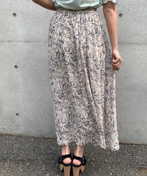 FUN.TRINITY（ファン トリニティー）の「柄シフォンスカート（スカート・レディース・ブラウン/ベージュ/マスタード・M）」の5枚目の写真