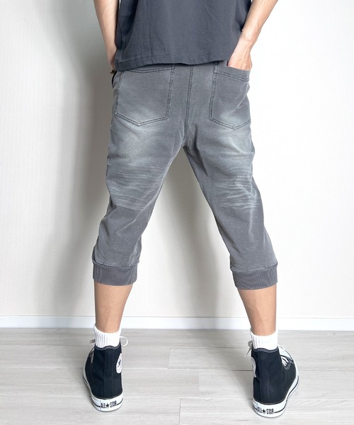 BEATJIVE(ビートジャイブ)の「クロップドパンツ 7分丈 カットデニム デニムパンツ アンクルパンツ ジョガーパンツ スウェットパンツ スリム スキニー ストレッチ メンズ 夏服(デニムパンツ・メンズ・ネイビー/ブルー/インディゴブルー/ブラック/ブラック系その他・3/2/1)」の15枚目の写真