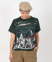 45R トリコロールのバンダナTシャツ シルク100％ 45R 近年デザイン☆トリコロールのバンダナTシャツ シルク100％