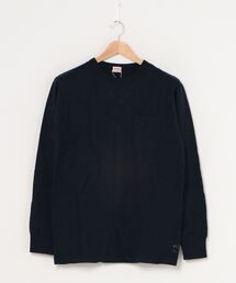 ∴【 Healthknit / ヘルスニット 】マックスウェイトスラブクルーネック長袖ポケットTシャツ ポケT ロンT 7519 SIP・・