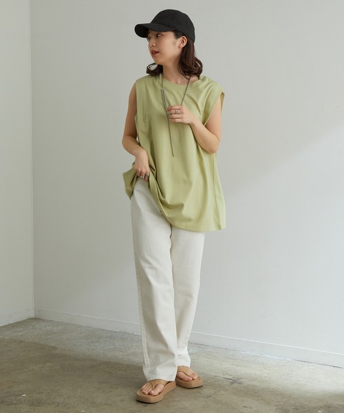 vis-`a-vis（ビサビ）の「ツイル＆デニムストレートパンツ（デニムパンツ・レディース・ブラック/ホワイト/ホワイト系その他5/ネイビー/サックスブルー/ピンク/パープル/グリーン系その他・L/M/S/SS）」の15枚目の写真