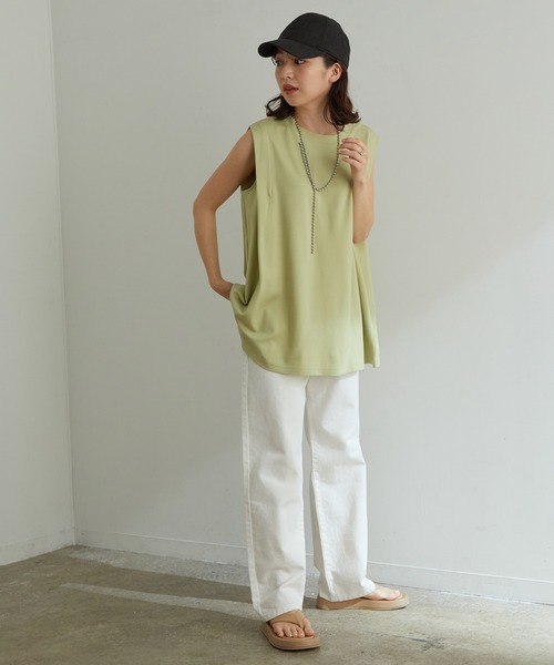 vis-`a-vis（ビサビ）の「ツイル＆デニムストレートパンツ（デニムパンツ・レディース・ブラック/ホワイト/ホワイト系その他5/ネイビー/サックスブルー/ピンク/パープル/グリーン系その他・L/M/S/SS）」の16枚目の写真