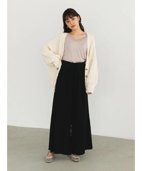 SLURR（スラ―）の「バックリボン透カシケーブルパフSLカーディガン（カーディガン/ボレロ・レディース・オフホワイト/ピンク系その他/ブルー系その他7・FREE）」の12枚目の写真