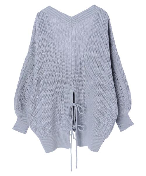 SLURR（スラ―）の「バックリボン透カシケーブルパフSLカーディガン（カーディガン/ボレロ・レディース・オフホワイト/ピンク系その他/ブルー系その他7・FREE）」の22枚目の写真