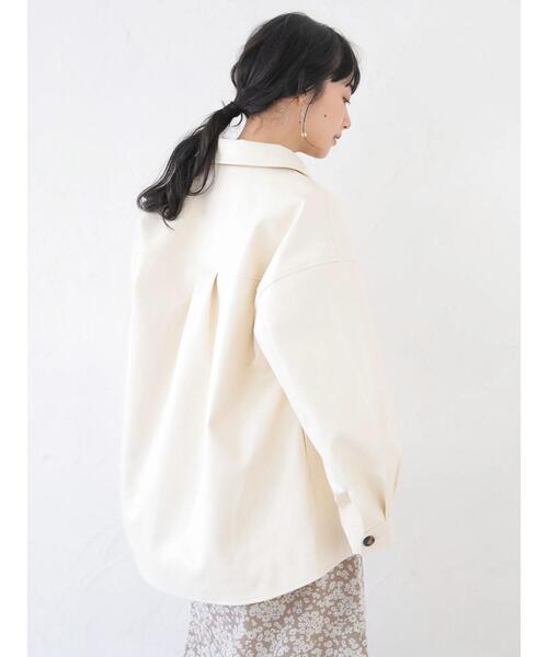セール】フェイクレザーCPOシャツジャケット ＊（ミリタリー
