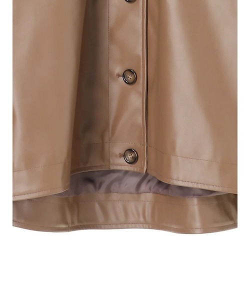 earth music&ecology（アースミュージックアンドエコロジー）の「フェイクレザーCPOシャツジャケット ＊（ミリタリージャケット・レディース・ブラウン/アイボリー/ピンクベージュ・FREE）」の19枚目の写真