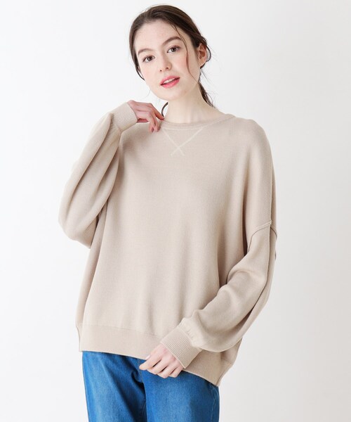 セール 洗濯機で洗えて毛玉になりにくい スウェットライクニット ニット セーター Shoo La Rue シューラルー のファッション通販 Zozotown