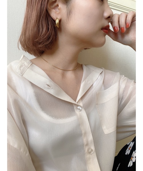 JUMELLE（ジュメロ）の「マットフープピアス（ピアス（両耳用）・レディース・ゴールド・FREE）」の8枚目の写真