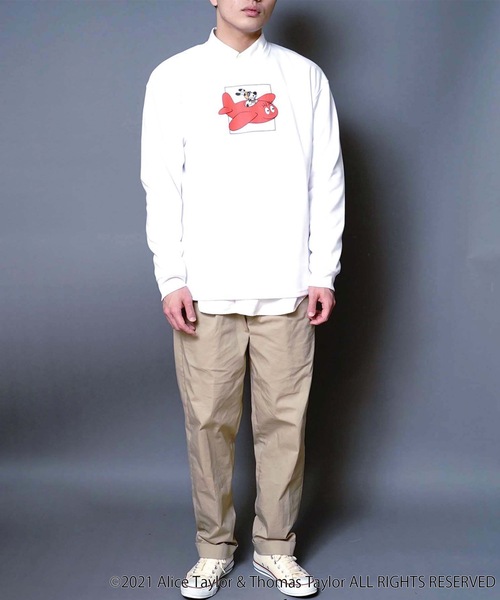 LB/S (エルビーエス)の「【BARBAPAPA/バーバパパ】ポンチTトレーナー ロンT ユニセックス 袖プリント(Tシャツ/カットソー・メンズ・ホワイト/ブラック/ベージュ/ベージュ系その他・MEDIUM/LARGE)」の5枚目の写真