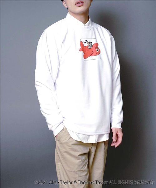 LB/S (エルビーエス)の「【BARBAPAPA/バーバパパ】ポンチTトレーナー ロンT ユニセックス 袖プリント(Tシャツ/カットソー・メンズ・ホワイト/ブラック/ベージュ/ベージュ系その他・MEDIUM/LARGE)」の7枚目の写真