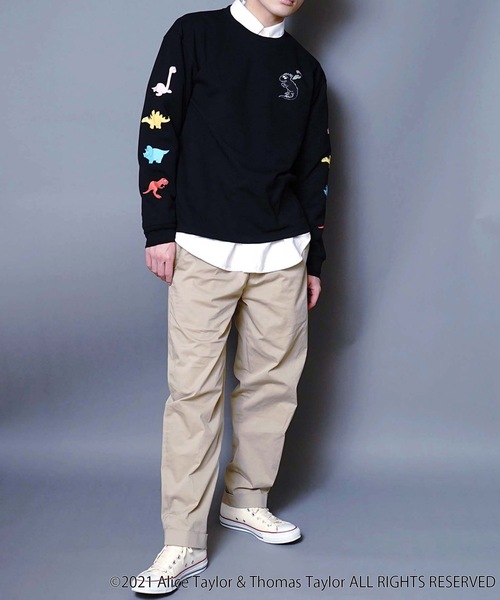 LB/S (エルビーエス)の「【BARBAPAPA/バーバパパ】ポンチTトレーナー ロンT ユニセックス 袖プリント(Tシャツ/カットソー・メンズ・ホワイト/ブラック/ベージュ/ベージュ系その他・MEDIUM/LARGE)」の10枚目の写真