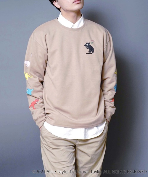 LB/S (エルビーエス)の「【BARBAPAPA/バーバパパ】ポンチTトレーナー ロンT ユニセックス 袖プリント(Tシャツ/カットソー・メンズ・ホワイト/ブラック/ベージュ/ベージュ系その他・MEDIUM/LARGE)」の17枚目の写真