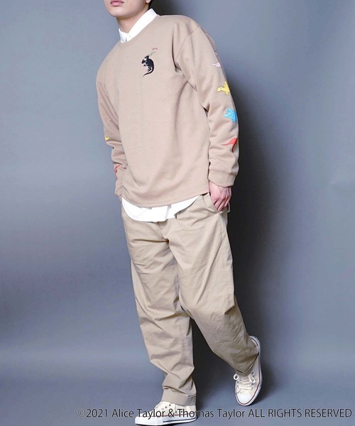 LB/S (エルビーエス)の「【BARBAPAPA/バーバパパ】ポンチTトレーナー ロンT ユニセックス 袖プリント(Tシャツ/カットソー・メンズ・ホワイト/ブラック/ベージュ/ベージュ系その他・MEDIUM/LARGE)」の15枚目の写真