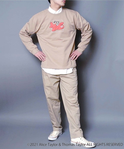 LB/S (エルビーエス)の「【BARBAPAPA/バーバパパ】ポンチTトレーナー ロンT ユニセックス 袖プリント(Tシャツ/カットソー・メンズ・ホワイト/ブラック/ベージュ/ベージュ系その他・MEDIUM/LARGE)」の21枚目の写真