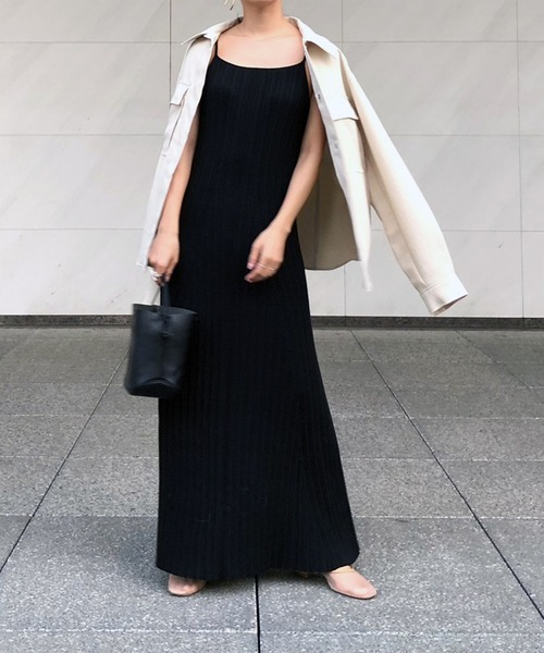 ETRE Tokyo　リブニットワンピース　フレア ETRE TOKYO（エトレトウキョウ）の「リブニットフレアワンピース
