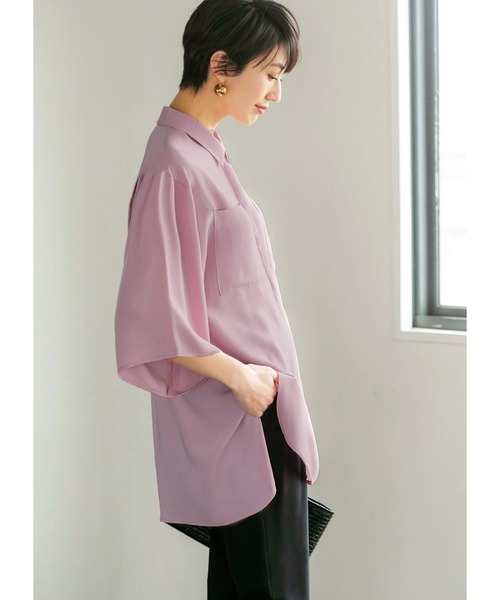 STYLE DELI（スタイルデリ）の「ワイドスリーブとろみシャツ（シャツ/ブラウス・レディース・オフホワイト/ベージュ/ピンク・FREE）」の9枚目の写真