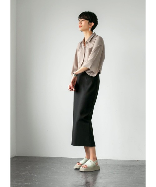STYLE DELI（スタイルデリ）の「ワイドスリーブとろみシャツ（シャツ/ブラウス・レディース・オフホワイト/ベージュ/ピンク・FREE）」の21枚目の写真