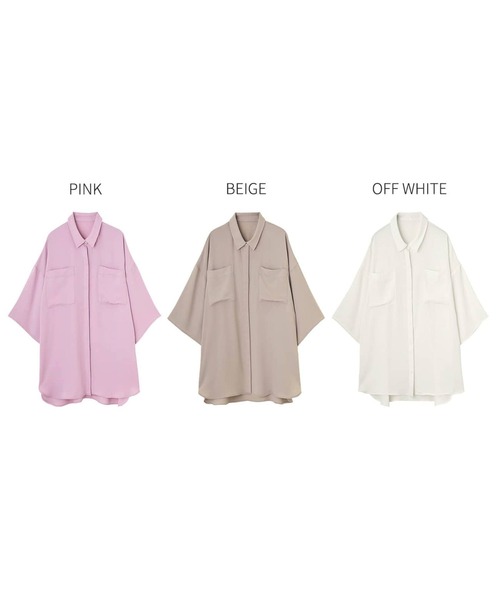 STYLE DELI（スタイルデリ）の「ワイドスリーブとろみシャツ（シャツ/ブラウス・レディース・オフホワイト/ベージュ/ピンク・FREE）」の19枚目の写真