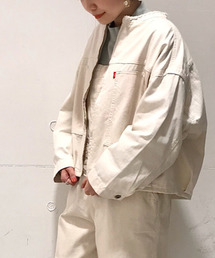 Samansa Mos2 blue | ECO DENIM ジップジャケット(デニムジャケット)