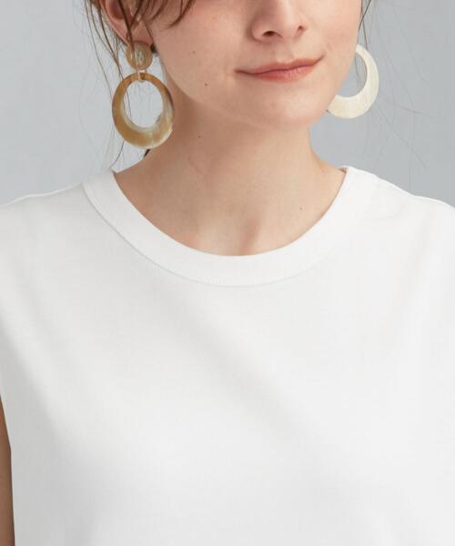 green label relaxing（グリーンレーベルリラクシング）の「[ 1_OF MINE ] FFC GIZA ノースリーブ ワンピース <36・38サイズ>（ワンピース・レディース・ホワイト/オレンジ系その他/ブラック・38/36）」の8枚目の写真